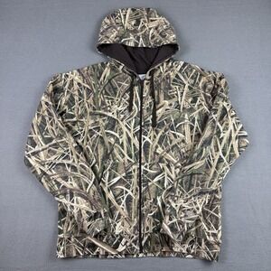 Mossy Oak Shadow Grass Blades Camo Hoodie Mens Medium Zip Up Sweatshirt‎